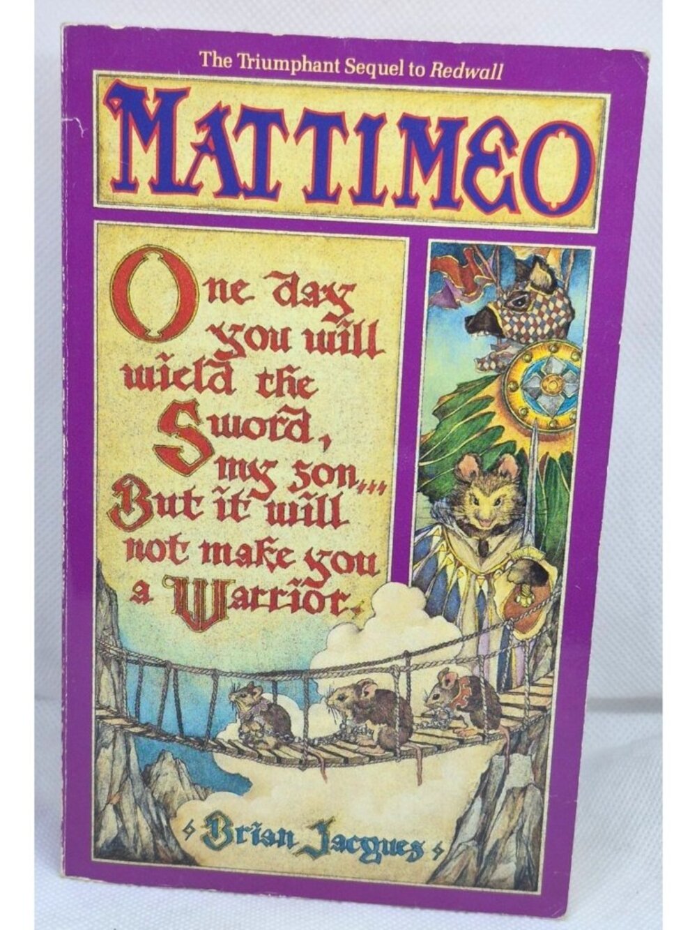 Vintage 1991 Mattimeo by Brian Jacques | Avon Fantasy Paperback | Redwall Sequel